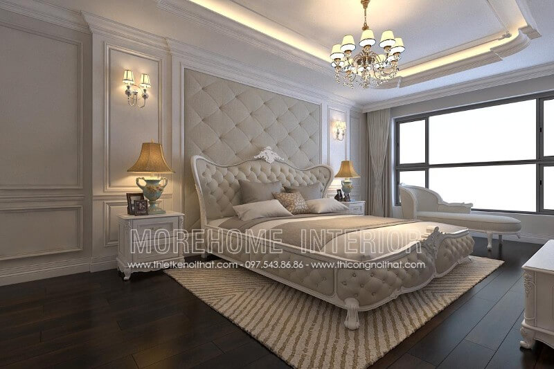 Giường ngủ chung cư tân cổ điển