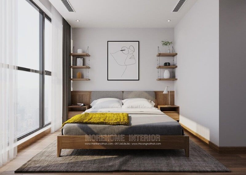 +27 Mẫu phòng ngủ đẹp trong Thiết kế nội thất căn hộ 65m2 2 phòng ngủ ở Đà Nẵng